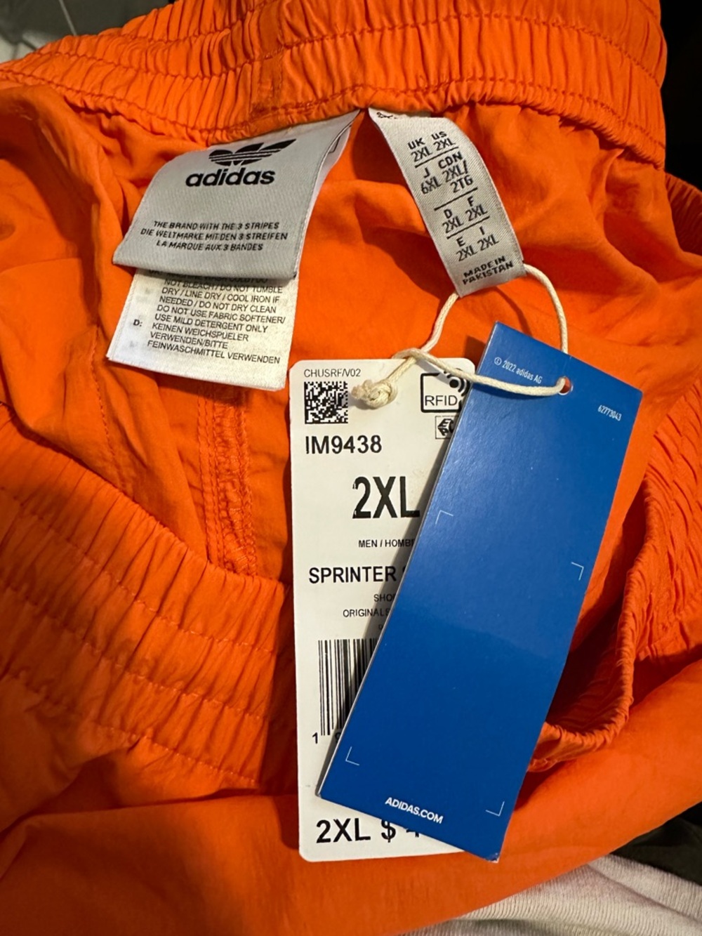 adidas Sprinter Shorts Bold Color Zipper Pockets Unlined Embroidered Logo - Picture 7 of 8